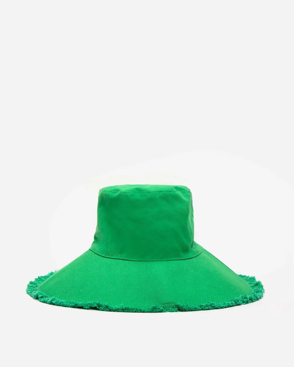 Frances Valentine Canvas Fringe Hat ~ Green